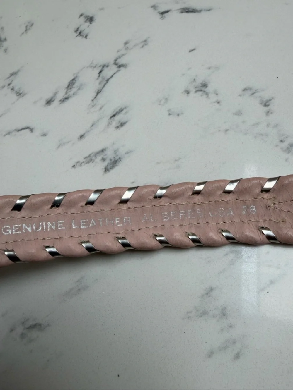 Circle Y Silver Women's Pink Beaded Leather Belt with Silver-Tone Buckle
